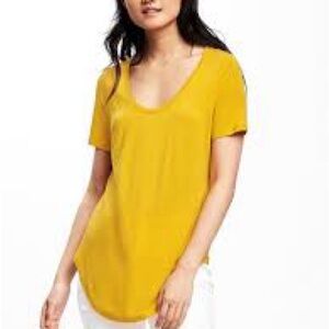 A New Day Golden Yellow Fitted Short Sleeve Tee